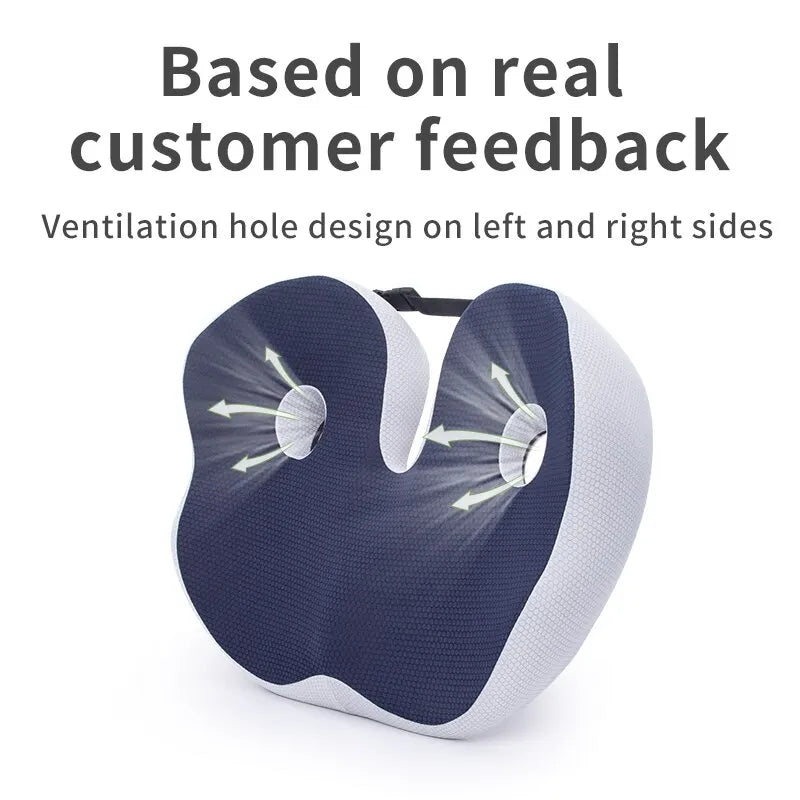 Deodar Comfort Memory Foam Office Chair Seat Cushion Pain Relief for Coccyx Hemorrhoid Tailbone Prostate Sciatica Pelvic Sores - Slobuy