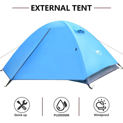 Desert&Fox 2 Person Tent Lightweight 3 Season Backpacking Tents for Couple Family Hiking Camping Aluminum Pole Waterproof Tent - Slobuy