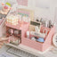 Desktop Transparent Cosmetics Storage Box Desktop Organizer with Drawers Pen Holder Stationary Storage Rack for Office Desks - Slobuy