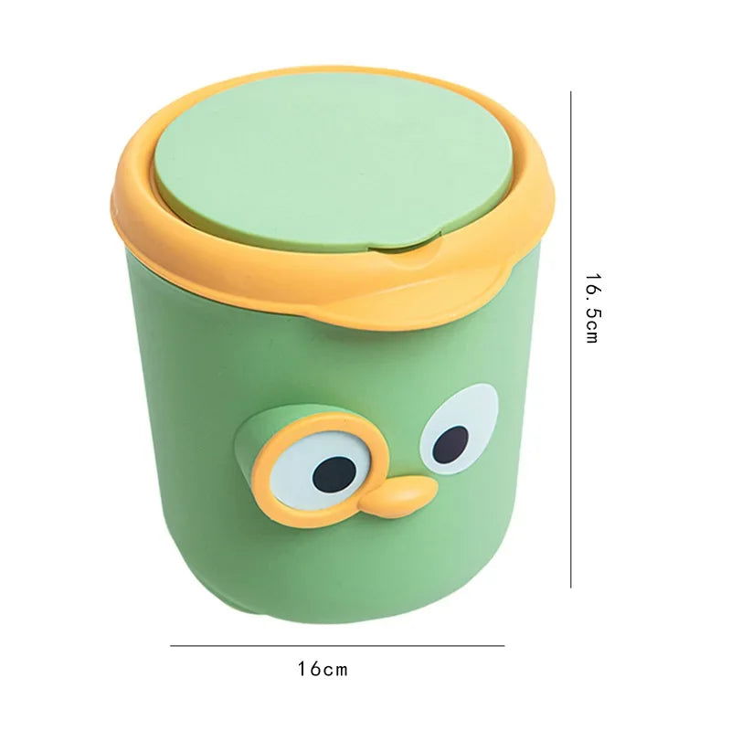 Desktop Trash Can Cute Dustbin Mini INS Simple Belt Lid Small Storage Bucket Kitchen Basket Garbage Bin for Office Home Rubbish - Slobuy