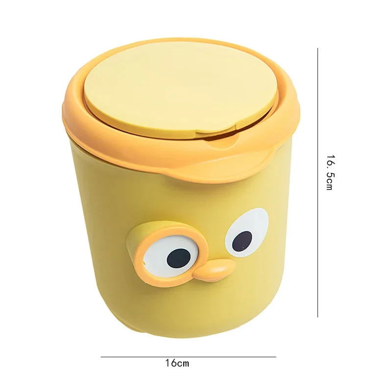 Desktop Trash Can Cute Dustbin Mini INS Simple Belt Lid Small Storage Bucket Kitchen Basket Garbage Bin for Office Home Rubbish - Slobuy