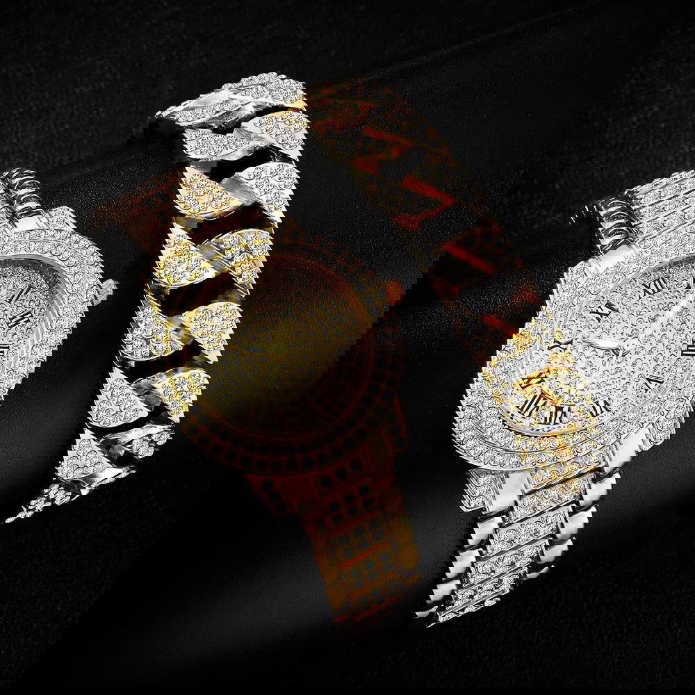 Diamond Women Watches Gold Watch Ladies Wrist Watches Luxury Brand Rhinestone Womens Bracelet Watches Female Relogio Feminino - Slobuy