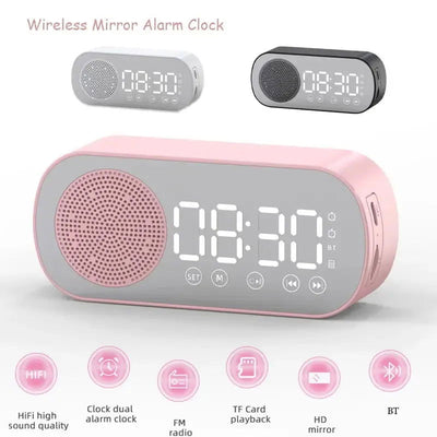Digital Alarm Clock Wireless Bluetooth Speaker Support TF FM Radio Sound Box Bass Subwoofer Boombox Desktop Music Player - Slobuy