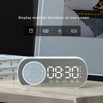 Digital Alarm Clock Wireless Bluetooth Speaker Support TF FM Radio Sound Box Bass Subwoofer Boombox Desktop Music Player - Slobuy