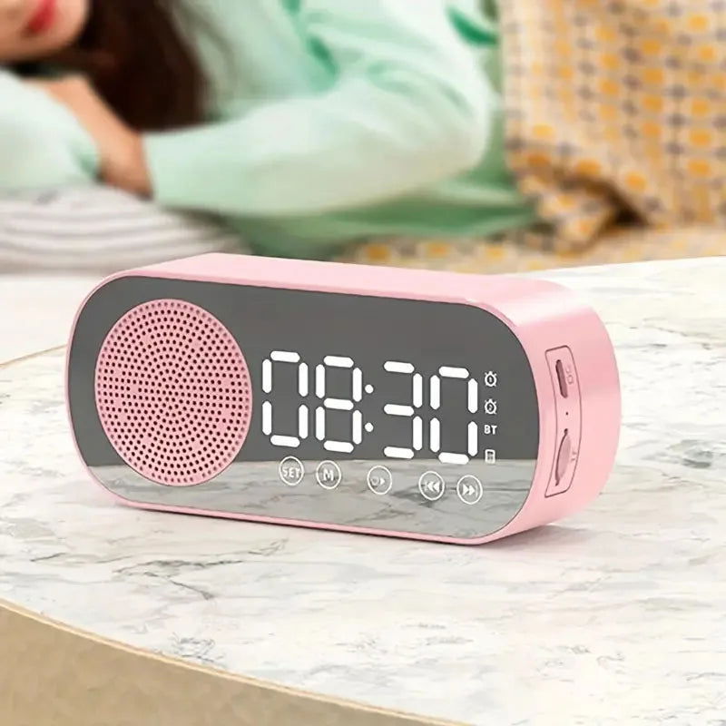 Digital Alarm Clock Wireless Bluetooth Speaker Support TF FM Radio Sound Box Bass Subwoofer Boombox Desktop Music Player - Slobuy