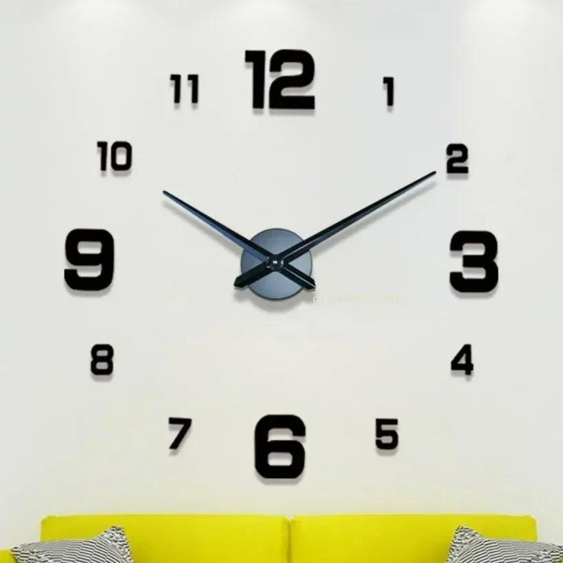 Digital Clock Wall Clock Living Room Large Garden Acrylic Mirror Sticker Decoration Decoration for Bedroom Decororation Clocks - Slobuy
