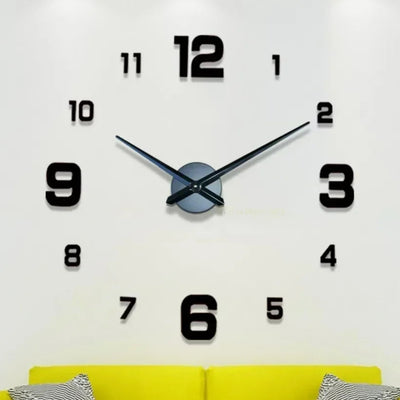 Digital Clock Wall Clock Living Room Large Garden Acrylic Mirror Sticker Decoration Decoration for Bedroom Decororation Clocks - Slobuy