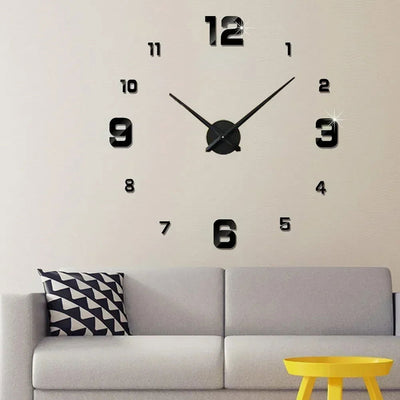 Digital Clock Wall Clock Living Room Large Garden Acrylic Mirror Sticker Decoration Decoration for Bedroom Decororation Clocks - Slobuy
