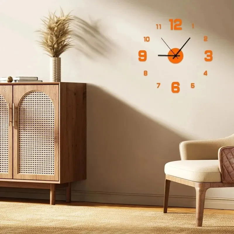 Digital Clock Wall Clock Living Room Large Garden Acrylic Mirror Sticker Decoration Decoration for Bedroom Decororation Clocks - Slobuy