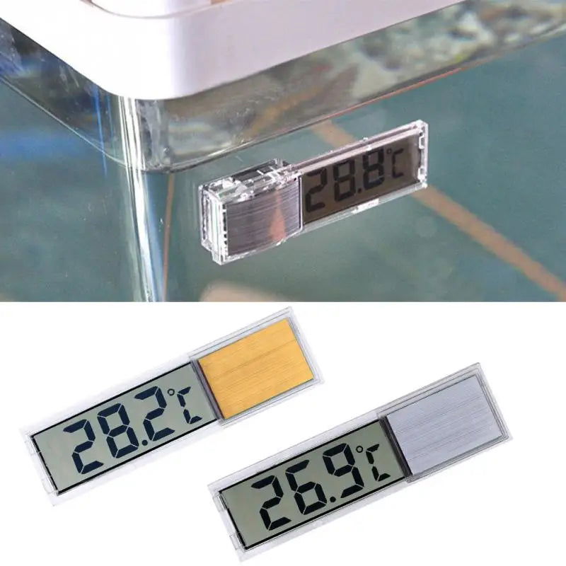 Digital Electronic Aquarium Thermometer, Plastic, Metal, 3D, Fish Tank Temp Meter, Gold, Silver, New Arrival - Slobuy