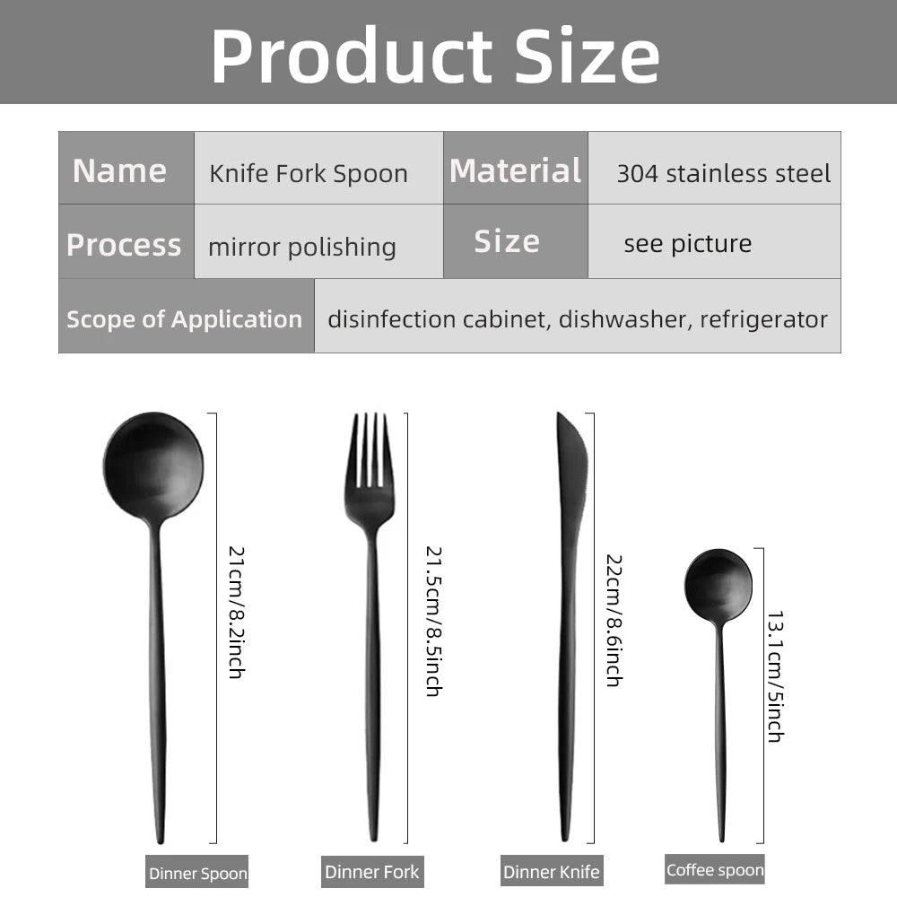Dinnerware Silverware Set 4-24pcs Kitchen Flatware Tableware Cutlery Set for Home Restaurant Steak Knife Fork Spoon Tea Spoon - Slobuy