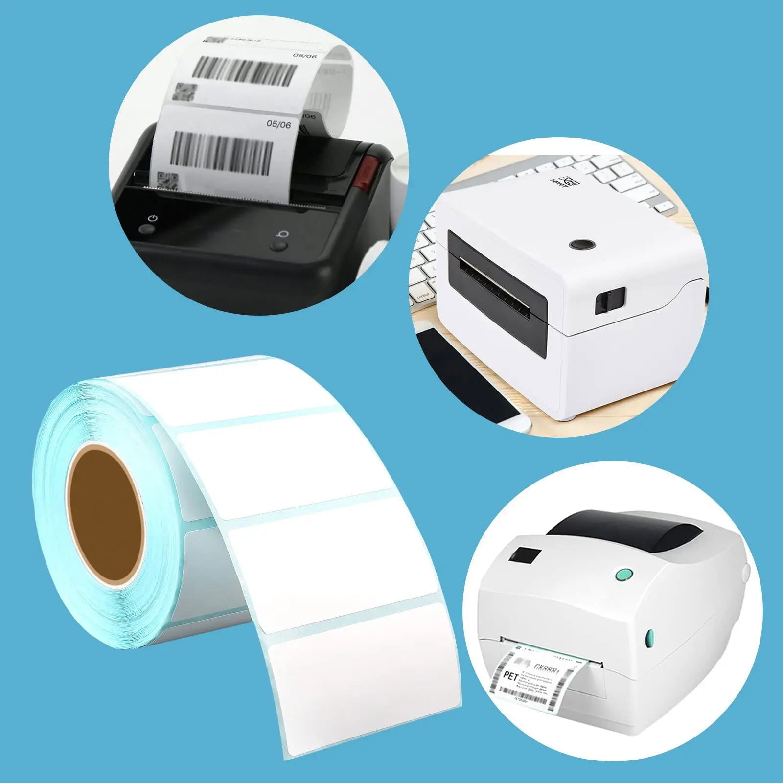 Direct Thermal Removable Blank Labels Rectangle Self-Adhesive Writable Barcode Supermarket BPA Free Stickers for Thermal-Printer - Slobuy