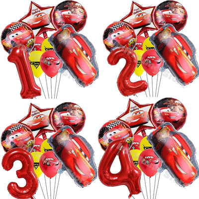 Disney Cars Lightning McQueen 32" Number Balloon Set   Baby Shower Supplies Birthday Party Decorations Kids Toy Gifts Air Globos - Slobuy