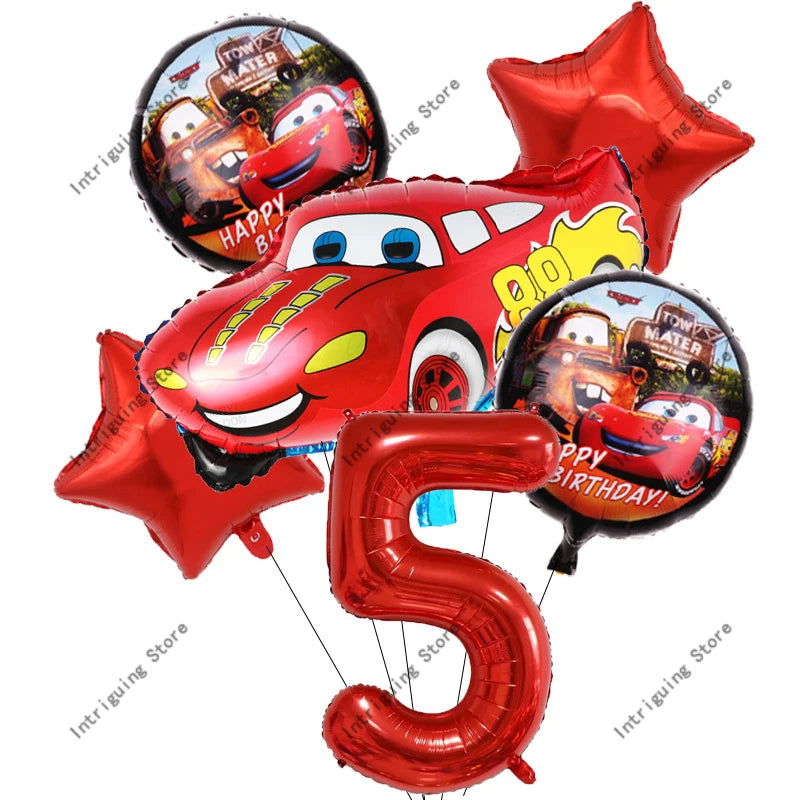 Disney Cars Lightning McQueen 32" Number Balloon Set   Baby Shower Supplies Birthday Party Decorations Kids Toy Gifts Air Globos - Slobuy