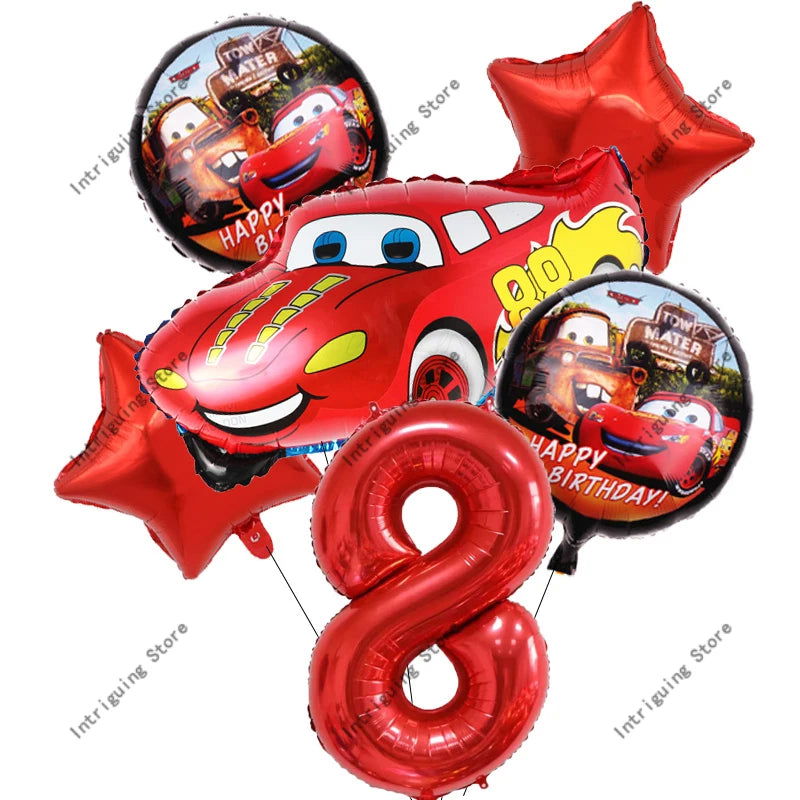 Disney Cars Lightning McQueen 32" Number Balloon Set   Baby Shower Supplies Birthday Party Decorations Kids Toy Gifts Air Globos - Slobuy