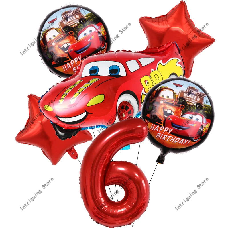 Disney Cars Lightning McQueen 32" Number Balloon Set   Baby Shower Supplies Birthday Party Decorations Kids Toy Gifts Air Globos - Slobuy