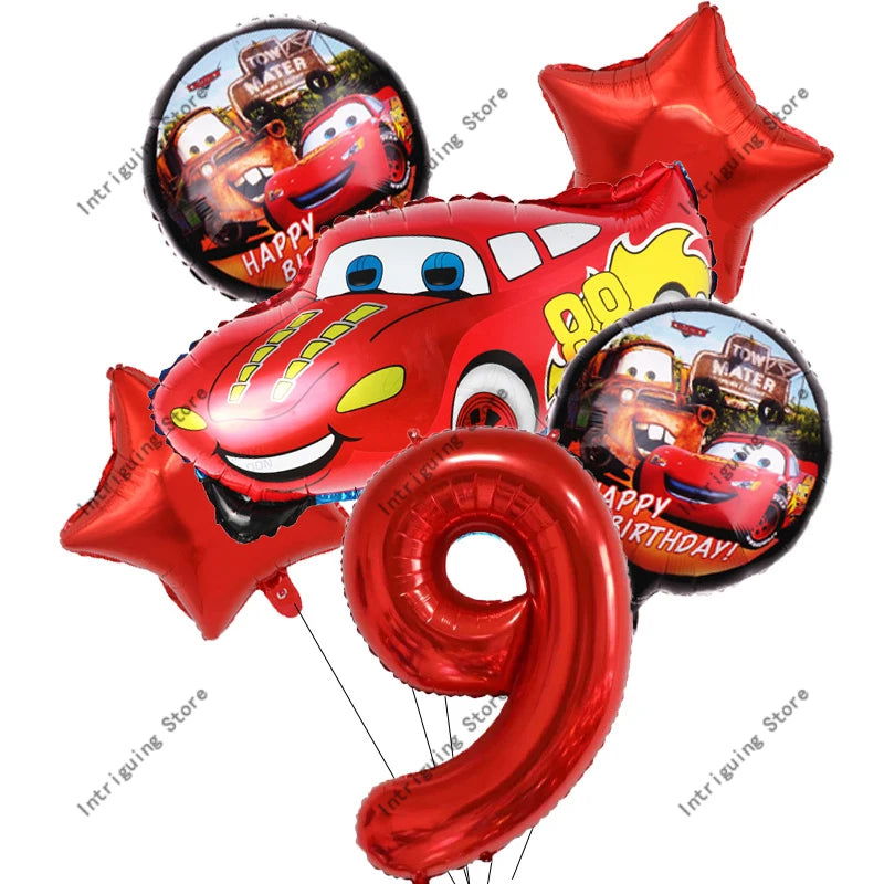 Disney Cars Lightning McQueen 32" Number Balloon Set   Baby Shower Supplies Birthday Party Decorations Kids Toy Gifts Air Globos - Slobuy