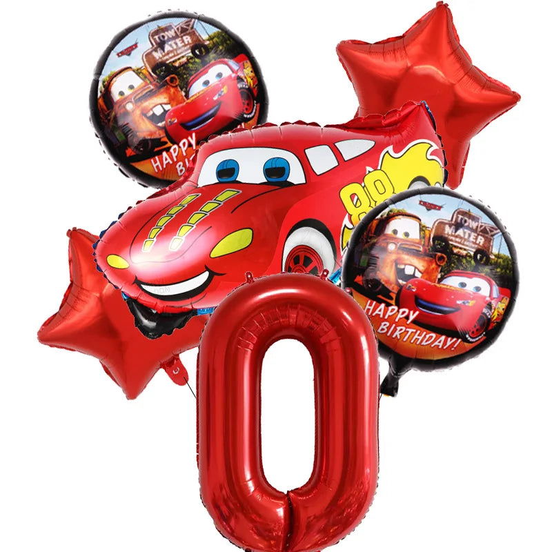 Disney Cars Lightning McQueen 32" Number Balloon Set   Baby Shower Supplies Birthday Party Decorations Kids Toy Gifts Air Globos - Slobuy