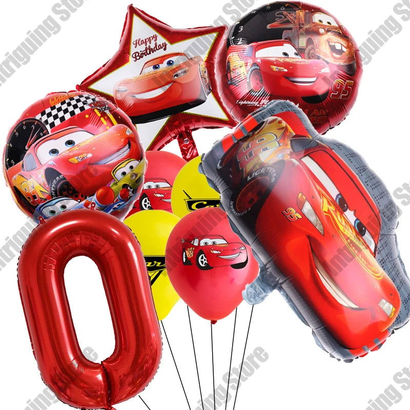 Disney Cars Lightning McQueen 32" Number Balloon Set   Baby Shower Supplies Birthday Party Decorations Kids Toy Gifts Air Globos - Slobuy