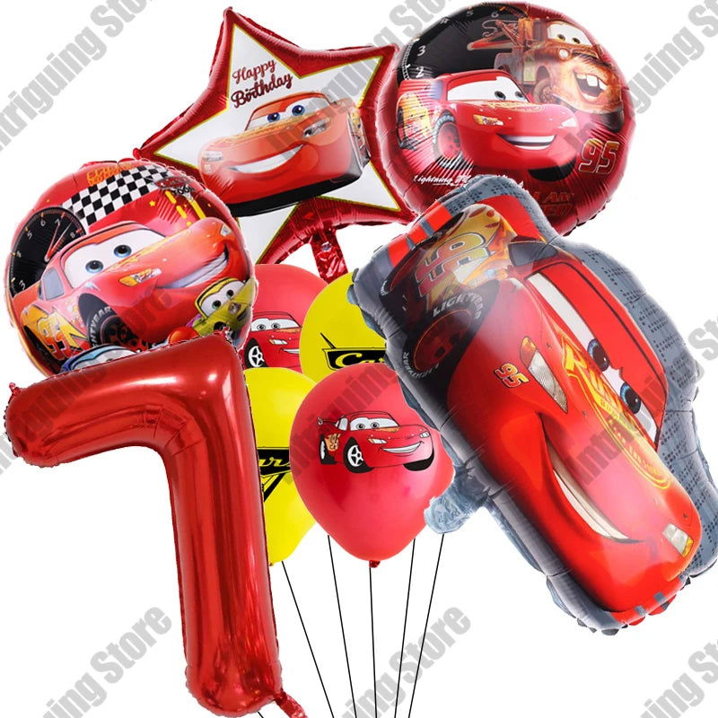Disney Cars Lightning McQueen 32" Number Balloon Set   Baby Shower Supplies Birthday Party Decorations Kids Toy Gifts Air Globos - Slobuy