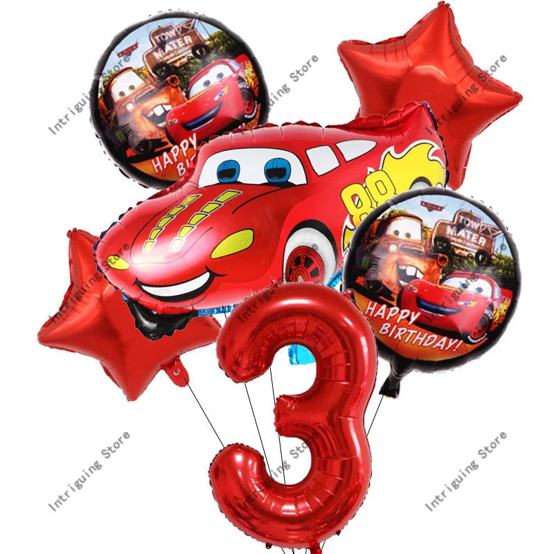 Disney Cars Lightning McQueen 32" Number Balloon Set   Baby Shower Supplies Birthday Party Decorations Kids Toy Gifts Air Globos - Slobuy