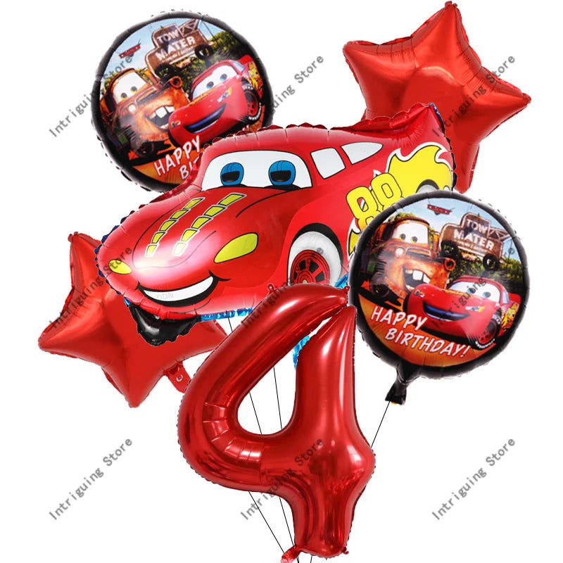 Disney Cars Lightning McQueen 32" Number Balloon Set   Baby Shower Supplies Birthday Party Decorations Kids Toy Gifts Air Globos - Slobuy