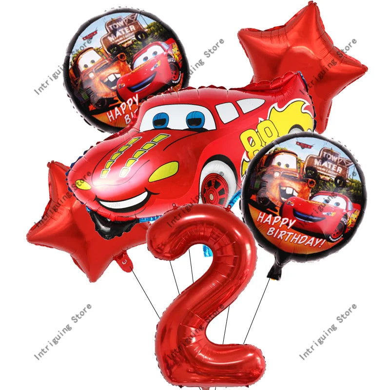 Disney Cars Lightning McQueen 32" Number Balloon Set   Baby Shower Supplies Birthday Party Decorations Kids Toy Gifts Air Globos - Slobuy