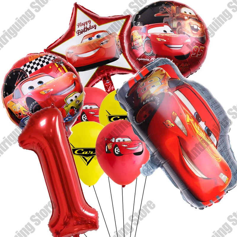 Disney Cars Lightning McQueen 32" Number Balloon Set   Baby Shower Supplies Birthday Party Decorations Kids Toy Gifts Air Globos - Slobuy