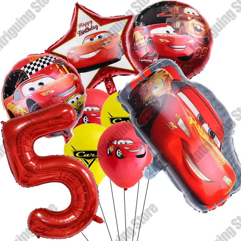 Disney Cars Lightning McQueen 32" Number Balloon Set   Baby Shower Supplies Birthday Party Decorations Kids Toy Gifts Air Globos - Slobuy