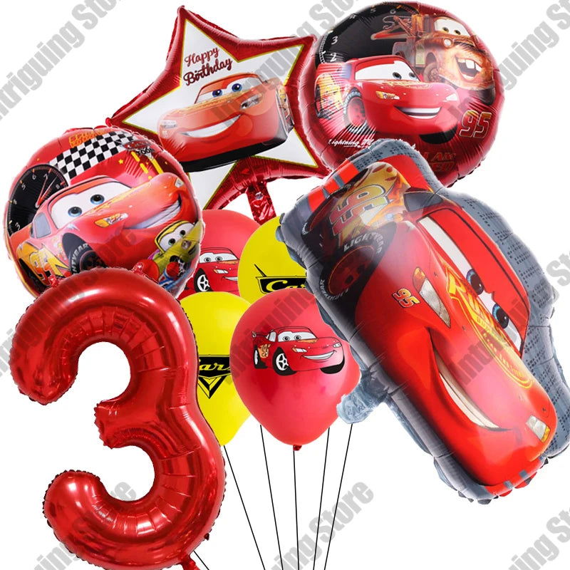 Disney Cars Lightning McQueen 32" Number Balloon Set   Baby Shower Supplies Birthday Party Decorations Kids Toy Gifts Air Globos - Slobuy