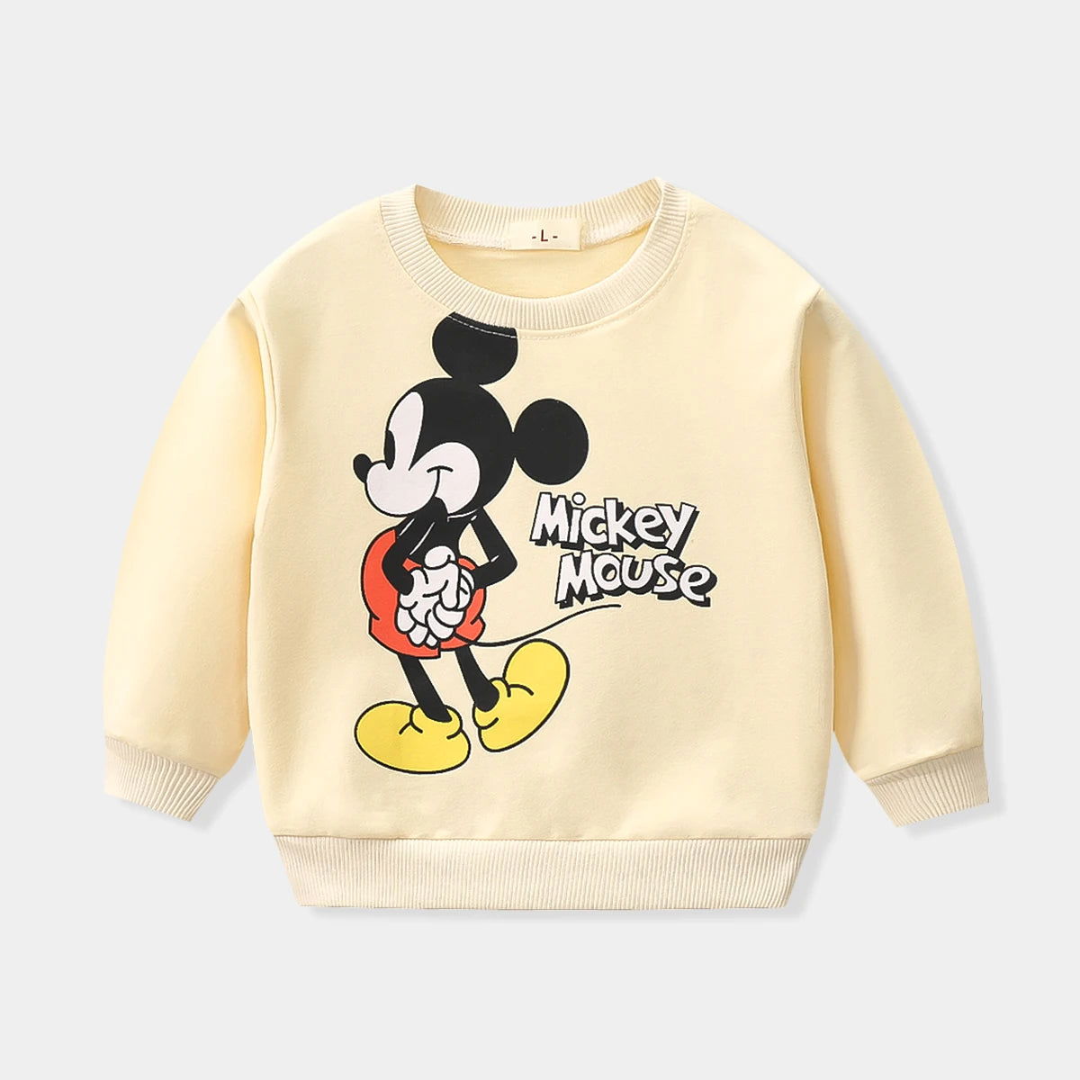 Disney Mickey Children' Tracksuit Cartoon Fashion Loose Baby Girl Boy Long Sleeve Crewneck Hoodies + Pants Two Piece Set Clothes - Slobuy