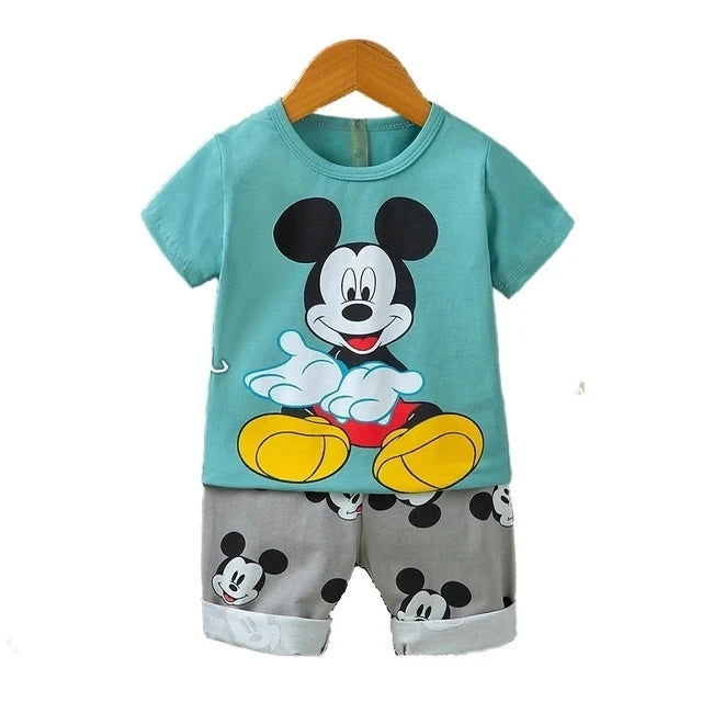 Disney Mickey Donald Duck Baby Clothing Girls Boys Cotton Suit for Children Two Clothes Sets for Babies Newborn Baby Clothes - Slobuy