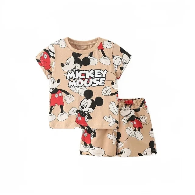 Disney Mickey Donald Duck Baby Clothing Girls Boys Cotton Suit for Children Two Clothes Sets for Babies Newborn Baby Clothes - Slobuy