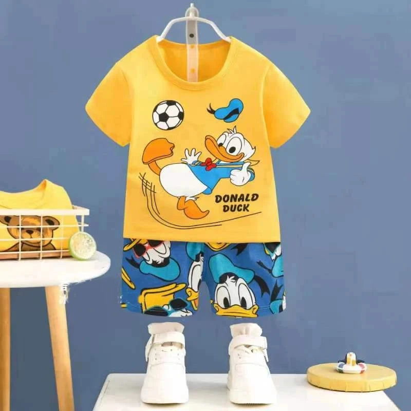 Disney Mickey Donald Duck Baby Clothing Girls Boys Cotton Suit for Children Two Clothes Sets for Babies Newborn Baby Clothes - Slobuy