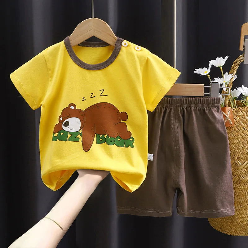 Disney Mickey Donald Duck Baby Clothing Girls Boys Cotton Suit for Children Two Clothes Sets for Babies Newborn Baby Clothes - Slobuy