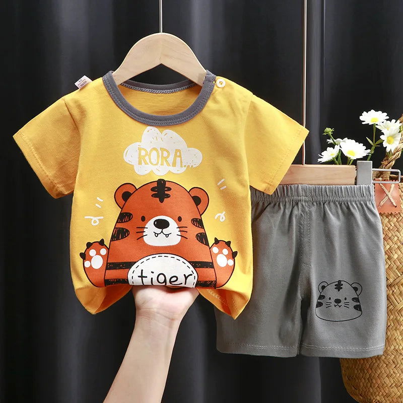 Disney Mickey Donald Duck Baby Clothing Girls Boys Cotton Suit for Children Two Clothes Sets for Babies Newborn Baby Clothes - Slobuy
