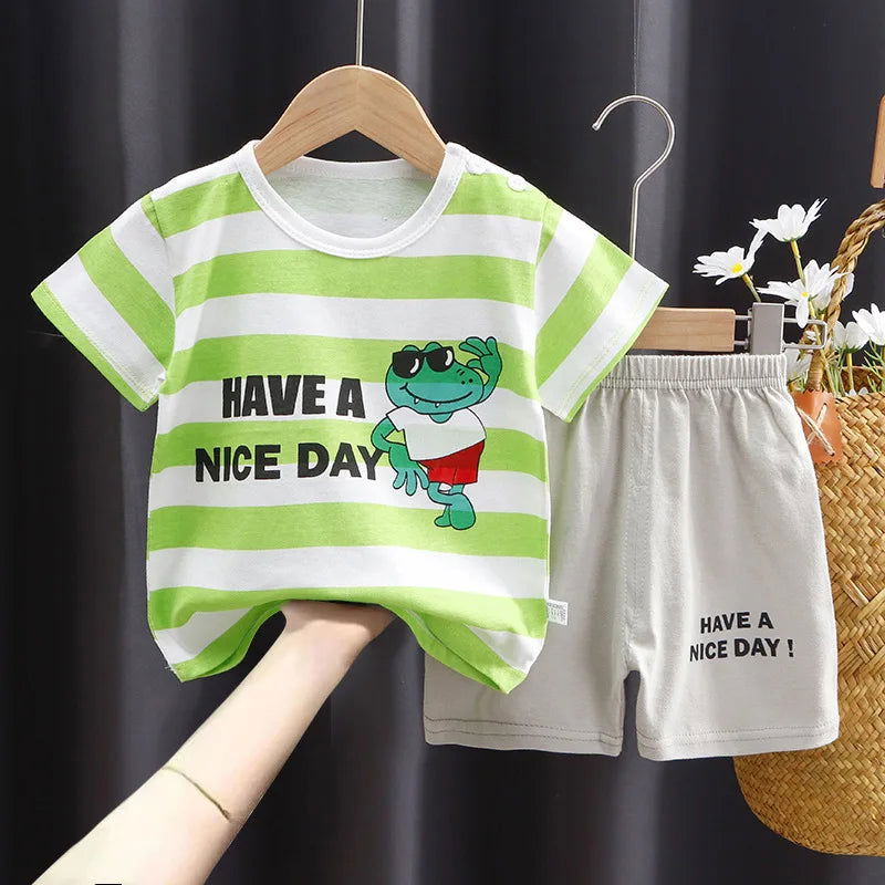 Disney Mickey Donald Duck Baby Clothing Girls Boys Cotton Suit for Children Two Clothes Sets for Babies Newborn Baby Clothes - Slobuy