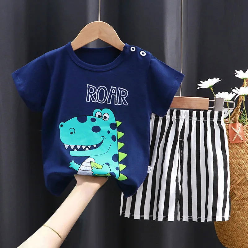 Disney Mickey Donald Duck Baby Clothing Girls Boys Cotton Suit for Children Two Clothes Sets for Babies Newborn Baby Clothes - Slobuy