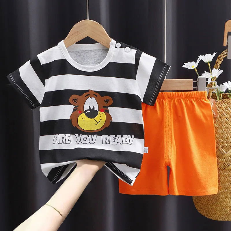 Disney Mickey Donald Duck Baby Clothing Girls Boys Cotton Suit for Children Two Clothes Sets for Babies Newborn Baby Clothes - Slobuy