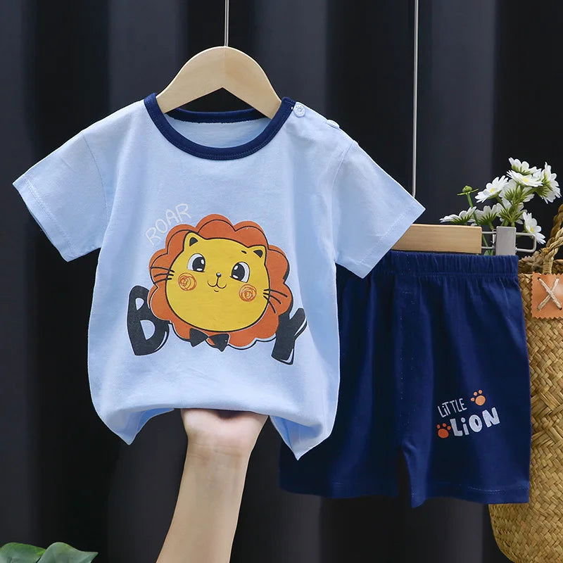 Disney Mickey Donald Duck Baby Clothing Girls Boys Cotton Suit for Children Two Clothes Sets for Babies Newborn Baby Clothes - Slobuy