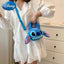 Disney New Lilo & Stitch Plush Toys Kawaii Plush Messenger Bag Girl Handbag Anime Stuffed Toys Children Cartoon Plushie Soft Bag - Slobuy