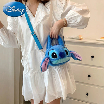 Disney New Lilo & Stitch Plush Toys Kawaii Plush Messenger Bag Girl Handbag Anime Stuffed Toys Children Cartoon Plushie Soft Bag - Slobuy