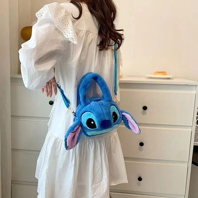 Disney New Lilo & Stitch Plush Toys Kawaii Plush Messenger Bag Girl Handbag Anime Stuffed Toys Children Cartoon Plushie Soft Bag - Slobuy