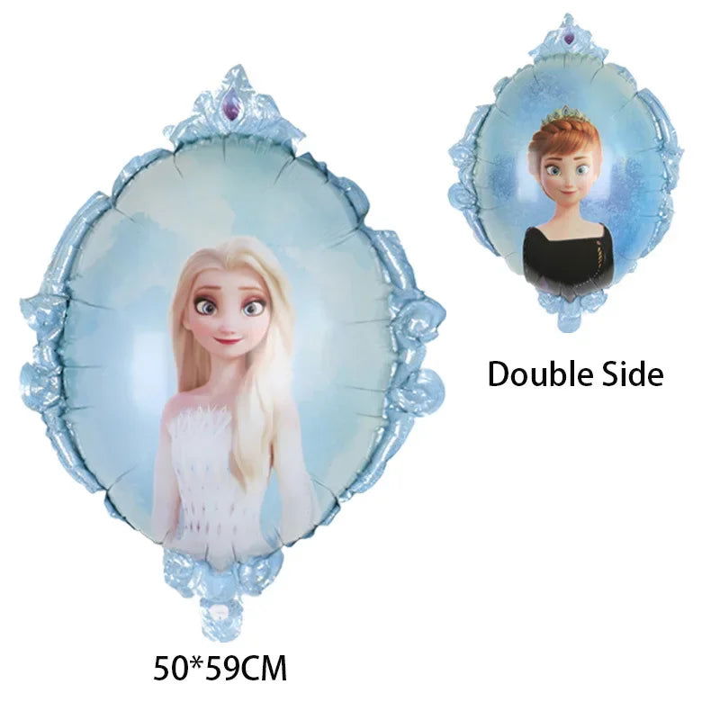 Disney Standing Pose Princess Elsa Anna Snowflake Magic Mirror New "Frozen" Aluminum Film Balloon Birthday Party Decoration - Slobuy