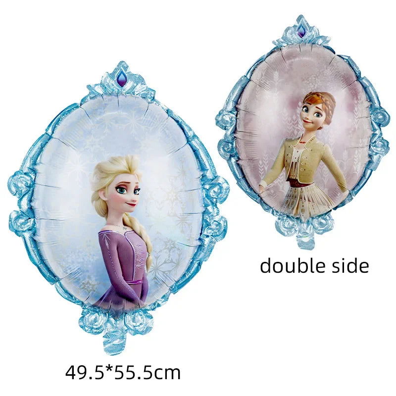Disney Standing Pose Princess Elsa Anna Snowflake Magic Mirror New "Frozen" Aluminum Film Balloon Birthday Party Decoration - Slobuy