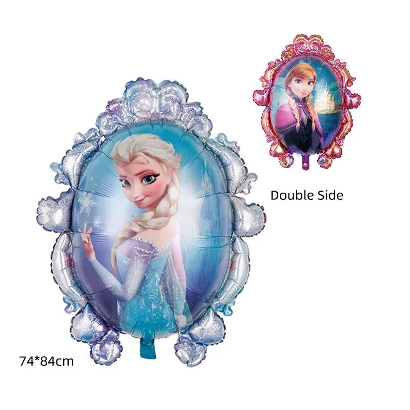 Disney Standing Pose Princess Elsa Anna Snowflake Magic Mirror New "Frozen" Aluminum Film Balloon Birthday Party Decoration - Slobuy