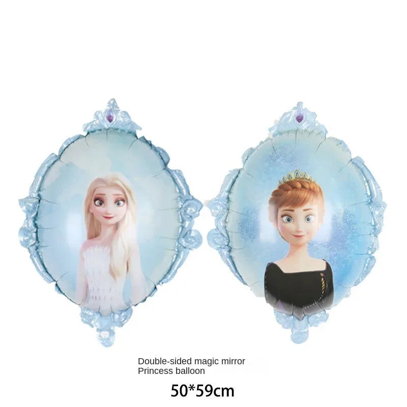 Disney Standing Pose Princess Elsa Anna Snowflake Magic Mirror New "Frozen" Aluminum Film Balloon Birthday Party Decoration - Slobuy