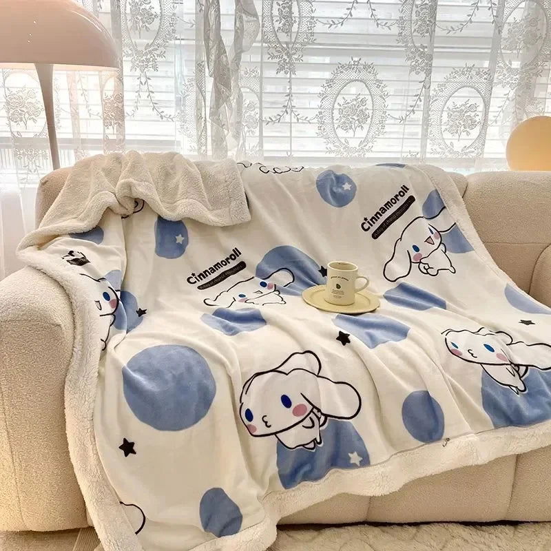 Disney Stitch Milk Velvet Flannel Children Adult Blanket Cartoon Cute Plush Air Conditioning Nap Blanket Quilt Soft Shawl Gift - Slobuy
