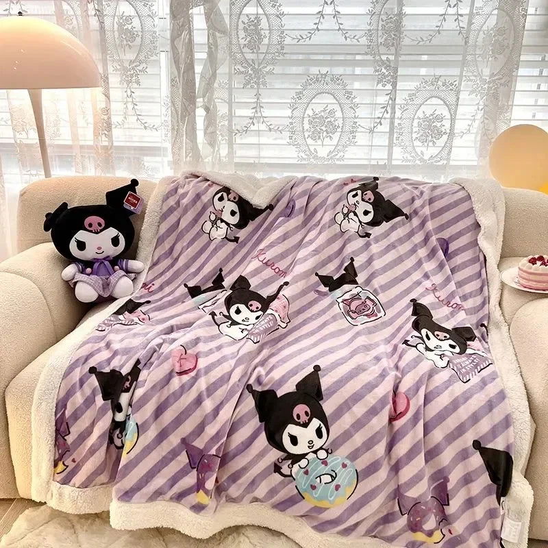 Disney Stitch Milk Velvet Flannel Children Adult Blanket Cartoon Cute Plush Air Conditioning Nap Blanket Quilt Soft Shawl Gift - Slobuy