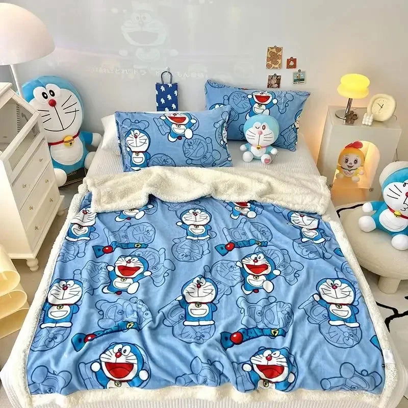 Disney Stitch Milk Velvet Flannel Children Adult Blanket Cartoon Cute Plush Air Conditioning Nap Blanket Quilt Soft Shawl Gift - Slobuy